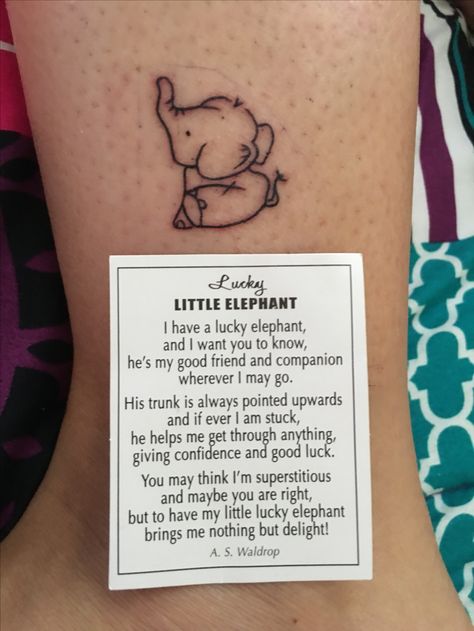 Lucky Elephant Tattoo, Eat An Elephant Quote, Elephant Quotes, Quote Tattoo, Lucky Elephant, Elephant Tattoo, Cute Wild Animals, An Elephant, Wild Animals