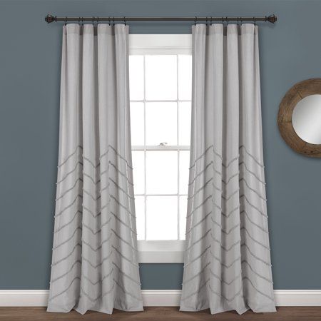 Curtains For Gray Walls, Chevron Curtains, Light Blocking Curtains, Apartments Decorating, Curtain Styles, Linen Lights, Lush Decor, Sheer Curtain Panels, Room Curtains