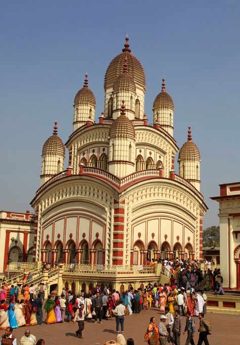 Temple of Dakshineswar, Calcutta, India: Dakshineswar Temple, Dakshineswar Kali Temple, Dakshineswar Kali, Kali Temple, Asian Architecture, Honeymoon Tour, Family Tour, Famous Buildings, Interesting Buildings