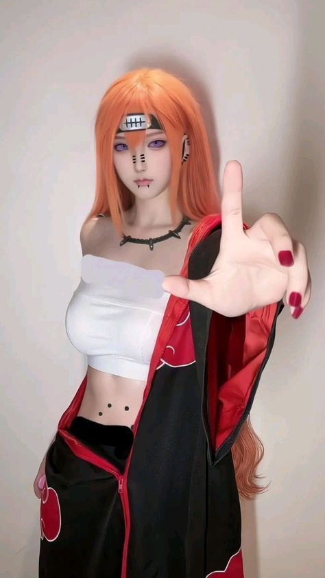 Naruto Women Cosplay, Female Gaara Cosplay, Female Video Game Characters Cosplay, Akatsuki Halloween Costume, Akatsuki Hot, Naruto Cosplay Female, Fire Force Cosplay, Pain Cosplay, Casual Cosplay Outfits