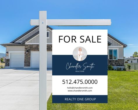 Real Estate Yard Sign Template for Sale Yard Sign - Etsy Real Estate Yard Signs, Sale Signage, Real Estate Signs, Sale Sign, Listing Presentation, Headshot Photos, Digital Business Card, Yard Sign, Sign Templates