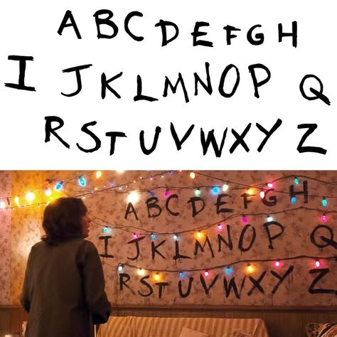 Stranger Things Alphabet Wall Diy, Stranger Things Abc Wall, Stranger Things Photo Booth, Stranger Things Letters, Stranger Things Room Ideas, Stranger Things Room Decor, Stranger Things Diy, Stranger Things Alphabet Wall, Letras Stranger Things