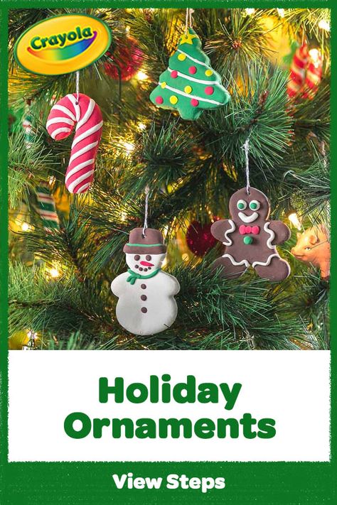 Celebrate the season with Model Magic DIY ornaments that are fun to make and an easy holiday craft for the whole family to create! Crayola Model Magic Ornaments, Modeling Clay Christmas Ornaments, Model Magic Ideas Easy, Model Magic Christmas Crafts, Crayola Clay Ornaments, Kindergarten Model Magic Projects, Model Magic Clay Ideas Christmas, Model Magic Clay Ideas For Kids, Model Magic Christmas Ornaments