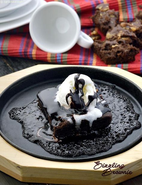 Sizzling Brownie Recipes Using Dark Chocolate, Sizzling Brownie, Sizzler Recipes, Sweet And Sour Vegetables, Eggless Brownie Recipe, Homemade Chocolate Sauce, Hot Chocolate Sauce, Chocolate Sauce Recipes, Dark Chocolate Recipes