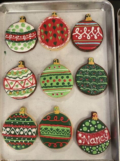 Christmas Ornaments Cookies, Christmas Cookie Ornaments, Christmas Ornament Cookies, Ugly Christmas Ornaments, Xmas Baking, Holiday Sugar Cookies, Sugar Cookie Royal Icing, Cookie Connection, Steel Magnolias