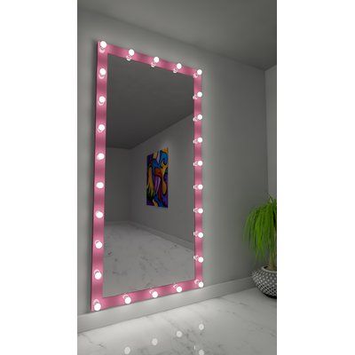 Rosdorf Park Lonnie Dimmable Dressing Accent Mirror Finish: Pink, Kelvin: 6000 Pink Mirrors, Preppy Bedroom, Perfume Organization, Beauty Room Decor, Bedroom Decor For Teen Girls, Pink Cosmetics, Vanity Mirrors, Dressing Mirror, Teen Bedroom Decor