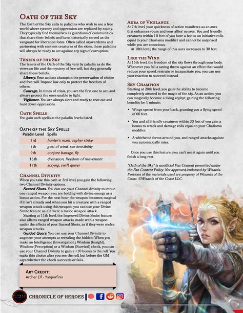 Paladin Homebrew, Dnd Archetypes, Paladin Oath, Paladin Dnd, 5e Classes, Dnd Subclasses, D D 5e Homebrew, Homebrew Classes, Dnd Paladin