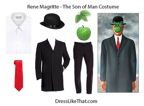 René Magritte – The Son of Man Costume – Dress Like That Famous Painting Costume, Painting Costume, World Art Day, Make Your Own Costume, Son Of Man, Dark Suit, René Magritte, Artsy Outfit, Rene Magritte