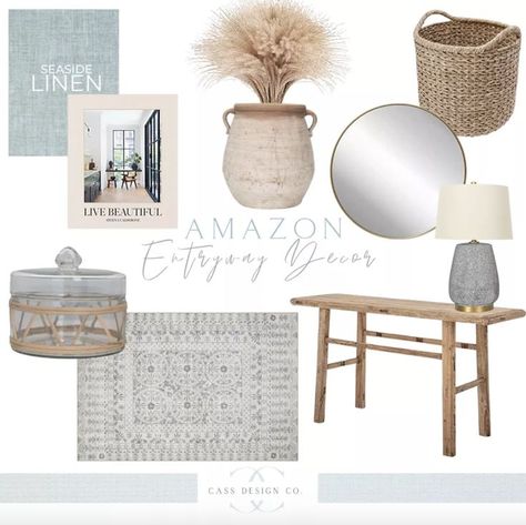 Beachy Entryway Table, Coastal Foyer Entryway, Costal Living Room End Tables, Neutral Coastal Living Room Coffee Tables, Entryway Table Coastal Modern, Coastal Entry Table, Coastal Farmhouse Entryway, Coastal Grandmother Home, Entryway Coastal