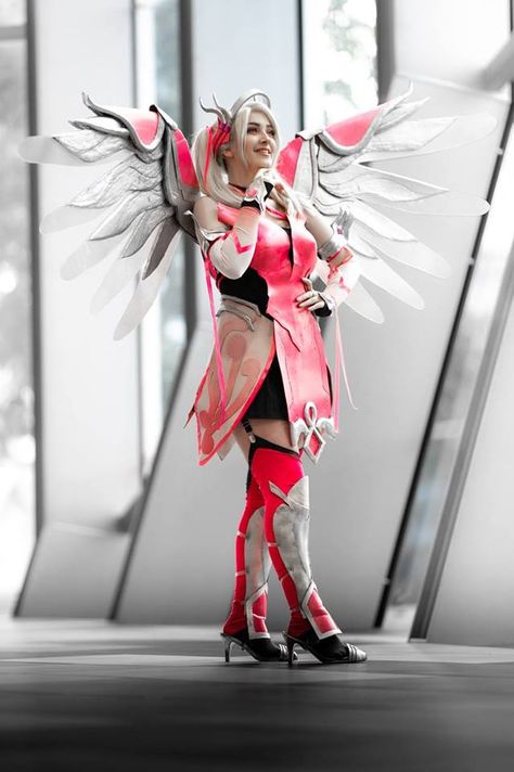 Mercy Cosplay, Pink Mercy, Overwatch Mercy, Best Cosplay Ever, Top Cosplay, Overwatch Cosplay, Mercy Overwatch, Video Game Cosplay, Cyberpunk Girl