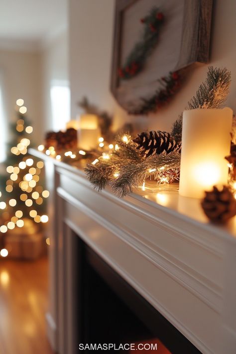 Cozy up your home with 21+ fireplace decor ideas for Christmas that capture the magic of the season. From lush garlands adorned with twinkling lights to elegant stockings hung with care, these designs suit every style. Explore classic red and green themes, rustic farmhouse charm, or modern minimalist setups with gold and silver accents. Add candles, lanterns, and festive figurines to create a warm and inviting ambiance. #FireplaceDecor #ChristmasDecorIdeas #HolidayHomeStyle Decor Ideas For Christmas, Festive Fireplace, Fireplace Decor Ideas, Cozy Up Your Home, Diy Christmas Garland, Hanging Stockings, Ideas For Christmas, Green Theme, Cozy Holiday