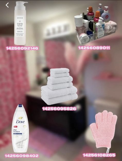 Soap Decal Codes Bloxburg, Bathroom Rules Bloxburg Codes, Pad Codes Bloxburg, Blockburg Bathroom Idea, Shower Curtain Codes Bloxburg, Bloxburg Feminine Products Decals, Bloxburg Decals Codes Hygiene, Custom Shower Bloxburg, Bloxburg House Decals Bathroom