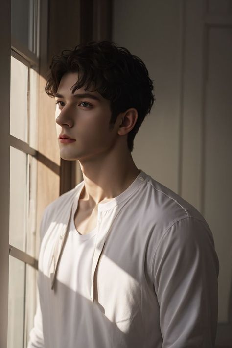 Gorgeous man greeted by dawn's light at the window Chiseled Jawline, Gentleman Aesthetic, Hottest Male Celebrities, Handsome Asian Men, Cute Asian Guys, Business Hairstyles, Boy Photography Poses, Elegant Man