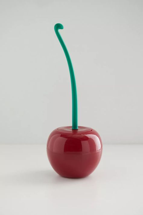 Cherry Toilet Brush | Urban Outfitters Cute Fun Bathroom Ideas, Cherry Toilet Brush, Kitschy Home Decor, Cherry Themed Bathroom, Cherry Bathroom Decor, Cherry Silhouette, Cherry Bathroom, Cherry Products, Cherry Decor