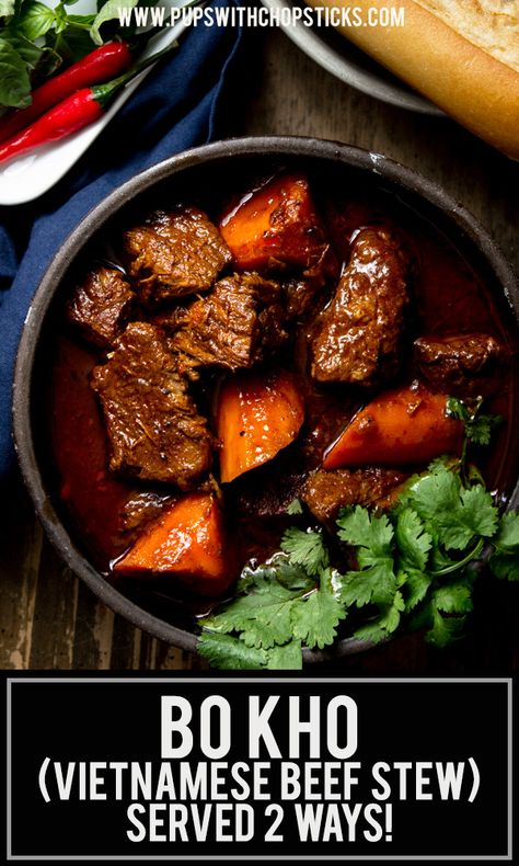 Bo Kho Recipe, Bo Kho, Vietnamese Beef Stew, Traditional Beef Stew, Vietnamese Beef, Vietnamese Noodles, Asian Beef, Beef Stew Crockpot, Beef Noodle Soup