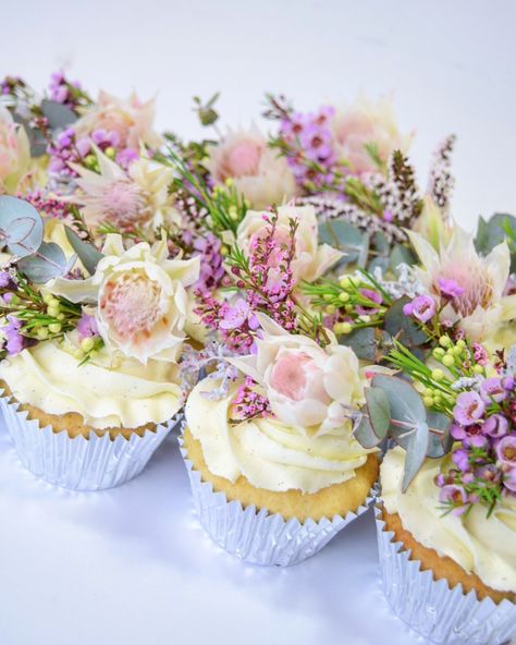 Most gorgeous fresh flower cupcakes with Australian Natives.  Bridal shower cupcakes wedding cupcakes Janes Patisserie, Pop Up Cafe, Cupcakes Wedding, Bridal Shower Cupcakes, Australian Natives, Floral Cupcakes, Cakes For Women, Engagement Cakes, Shower Cupcakes