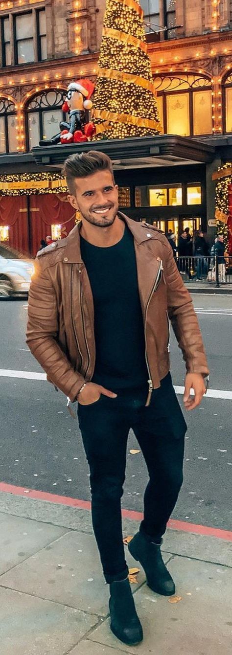 Brown Leather Jacket Outfit, Leather Jacket Outfit Men, Brown Leather Jacket Men, Leather Jacket Outfit, Style Masculin, Leather Jacket Outfits, Mens Fashion Casual Outfits, Jacket Outfit, Men Fashion Casual Outfits