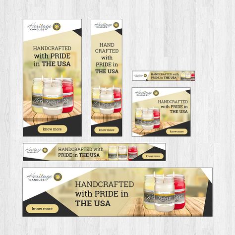 Heritage Candles Google Ad Banner Designs #bannerdesign #banners #adwordsdesign #graphicdesign #graphics #rabbixel #rabbit #pixel 3studio #designstudio Candle Banner Design, Candle Sale, X Banner, Ad Banner, Banner Designs, Banner Ads Design, Candles For Sale, Sale Banner, Hand Candle