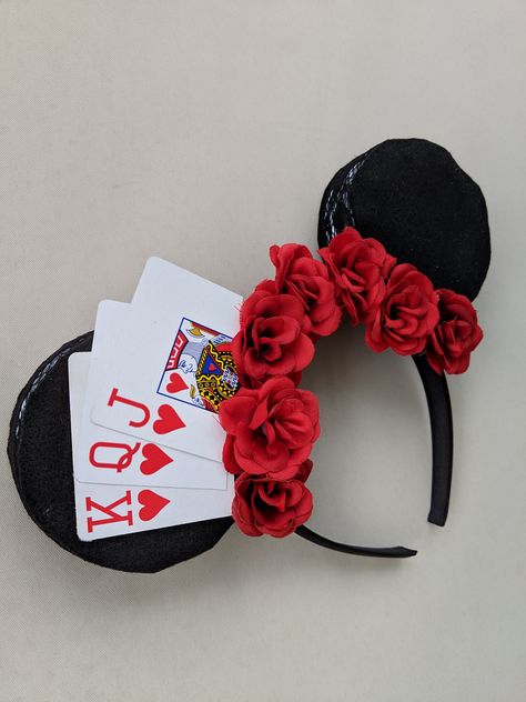 Queen of Hearts Mickey ears Queen Of Hearts Mickey Ears, Mickey Ears Diy, Diy Mickey Ears, Mickey Mouse Pins, Crafts Room, Diy Craft Room, Craft Room Decor, Mickey Mouse Ears, Diy Crafts Room Decor