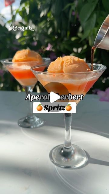 Cocktails (21+ to follow) on Instagram: "Get your glow on with an Aperol Sherbet Spritz🍊😋Fizz, Flavor, and Fun all summer long☀️✨Spritz up your life with this cocktails and youll be happy all season long🙌 Would you try this👀" Orange Sherbet Dessert, Orange Sherbet, Cocktail Drinks Recipes, Alcohol Drink Recipes, Aperol Spritz, Follow On Instagram, May 31, Meal Plans, Cocktail Drinks