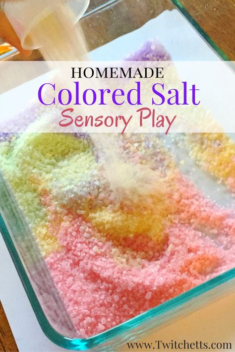 This fun colored salt can be used for sensory play or fun kids crafts. This is a quick toddler activity and the older kids enjoy playing in it too!! Rainbow Song, Colored Salt, Fun Kids Crafts, Sensory Diet, Natural Play, Sensory Ideas, Sensory Crafts, Toddler Sensory, Toddler Activity