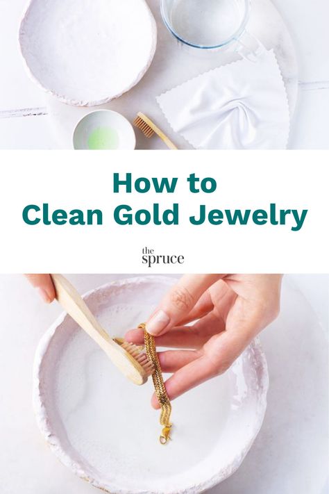 How To Clean Tarnished Gold Jewelry, How To Clean Gold Jewelry, Clean Gold Jewelry At Home, Jewelry Cleaner Diy, How To Clean Gold, Clean Gold Jewelry, Diy Home Cleaning, Mixed Metal Jewelry, Gold Diy