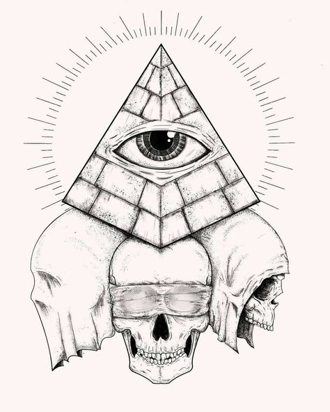 Pyramid Design Art, Pyramid Eye Tattoo Design, 3rd Eye Tattoo Women, All Seeing Eye Drawing, Popular Tattoos For Guys, Tattoo Women Arm, Pyramid Drawing, 3rd Eye Tattoo, Tattoo Between Breast