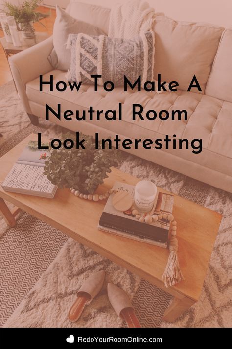 Neutral rooms don’t have to look boring. If you know me, you know that I love me some color, but not everyone feels the same way and so I’m going to share some tips with you so that you can finally learn how to make a neutral room look interesting so that you can transform your neutral space into something cute. Repin and click through to learn the tips. How To Bring Color Into A Neutral Room, Beige Room, Beige Living Rooms, Neutral Room, Concrete Bricks, Decoration Tips, I Love Me, Design Rules, Neutral Living Room