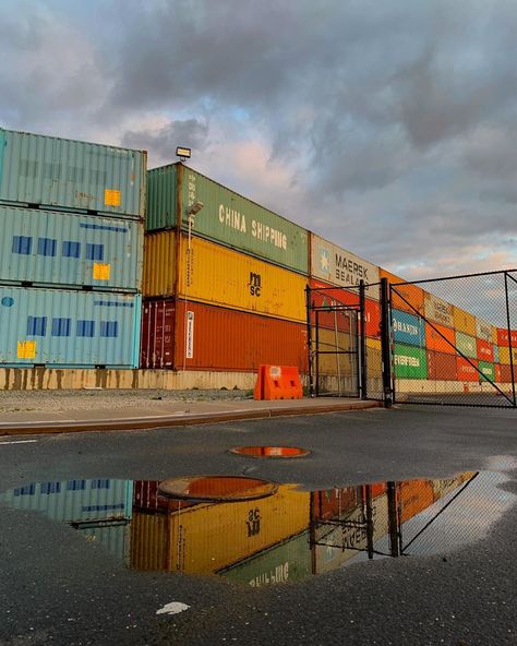 Julie on Instagram: “Reflective.” Logistics Aesthetic, Container Aesthetic, Laura Niemas, Morning Story, Shipping Design, Misty Mountains, Cargo Container, Live Picture, Shipping Containers