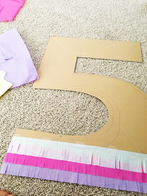 Diy Fringe Letters, Pink Birthday Decorations Diy, Big Birthday Numbers Diy, Diy Party Table Runner, Diy Number 8 Cardboard, Number 1 Diy Cardboard, Giant Birthday Numbers Diy, Diy Number 4 Cardboard, Giant 1 For Birthday Diy