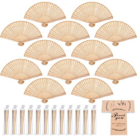 PRICES MAY VARY. Multiple Quantity: you will receive 24 pieces of wedding fans, 24 pieces of thank you tags, and 24 pieces of white organza bags, the ample quantity can satisfy your decorative needs for parties, and you can store the extra ones for future use Long Serving Time: our decorative folding fans are mainly made of quality sandalwood, with a natural sandalwood scent, lightweight and portable, not easy to fade or tear, which can serve you for a long time Suitable Size: our wooden fans fo Bridesmaid Favors Ideas, Destination Wedding Thank You Gifts, Luau Party Favors For Adults, Boho Wedding Favors For Guests, Useful Wedding Favors For Guests, Thank You Tags For Favors, Beach Wedding Favors For Guests, Bach Party Favors, Knot Ideas