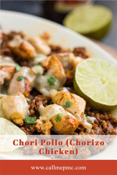 Chicken Chorizo Bake, Mexican Chicken Sausage Recipes, Chorizo Turkey Recipes, Chicken Chirozo, Chori Pollo Mexican Chicken, Chicken Chorizo Tacos, Chicken And Chorizo Tacos, Chicken And Chorizo Burrito, Chorizo Pollo Recipe