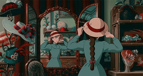 Howls Moving Castle Gif, Castle Gif, Manifest Beauty, Notion Board, Howl's Moving Castle Howl, Discord Ideas, Ghibli Studios, 하울의 움직이는 성, Secret World Of Arrietty