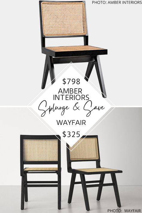 WOW this Amber Interiors Teagan side chair dupe will help you get the california cool look for less. They would look so good in a dining room! #chairs #seating #mcm #knockoff #cane #inspo Mcgee And Co Dining, Modern Traditional Living Room, Cane Dining Chairs, Mcgee And Co, Caned Armchair, Midcentury Modern Dining Chairs, Amber Lewis, Wicker Dining Chairs, Bubble Chandelier