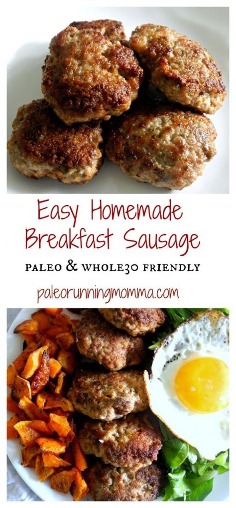 Easy Homemade Breakfast Sausage #paleo #whole30 #sugarfree Mary’s Whole Life, Ground Pork Breakfast Recipes, Pork Sausage Recipes Breakfast, Ground Breakfast Sausage Recipes, Pork Breakfast Sausage Recipes, Healthy Breakfast Sausage, Whole30 Breakfast Sausage, Easy Homemade Breakfast, Paleo Breakfast Sausage