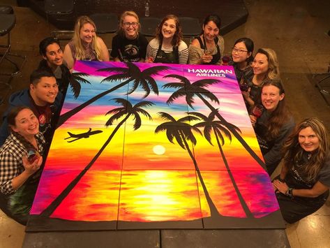 Make Your Teambuilding Outing a ‘Teambonding’ Experience - Pinot's Palette Puzzle Painting, Work Team Building, Group Painting, Group Art Projects, Pinots Palette, Corporate Team Building, Building Painting, Staff Meetings, Corporate Art