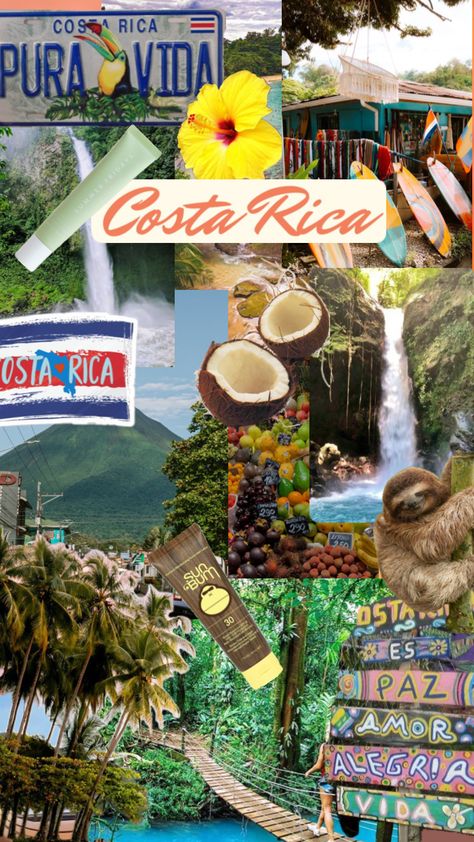 Costa Rica Wallpaper Iphone, Costa Rica Aesthetic Wallpaper, Vibe Rica, Costa Rica Wallpaper, Sea Collage, Room Schemes, Costa Rica Art, Summer Wallpapers, Beachy Aesthetic