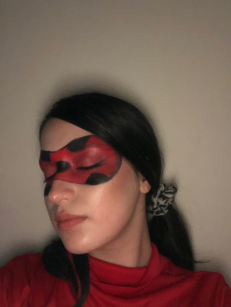 Miraculous Ladybug Makeup, Ladybug Makeup, Miraculous Ladybug, Eye Mask, Sleep Eye Mask, Mask, Collage, Halloween, Makeup