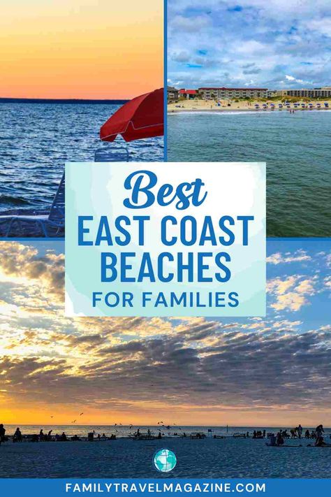 The East Coast of the United States offers hundreds of fun beaches and beach towns for families to enjoy on vacation. Read about some of the best East Coast beach vacations with kids for any family budget, including family-friendly beach destinations in Florida and New England. East Coast Beach Vacation, Best East Coast Beaches, East Coast Beach, East Coast Beaches, East Coast Usa, Family Vacation Spots, Beach Destinations, Atlantic Beach, Travel Trends