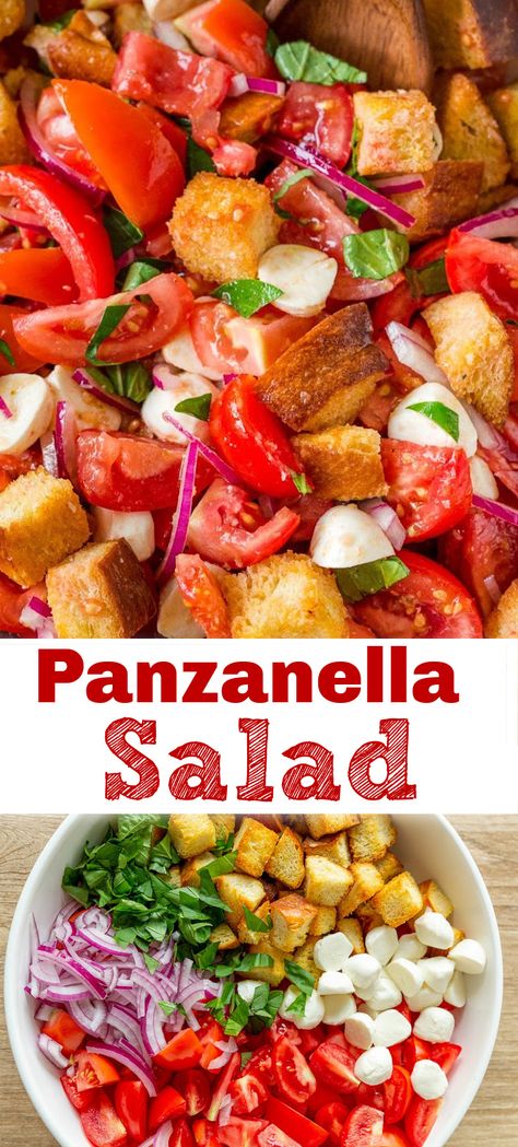 Tomato Bread Salad, Homemade Vinaigrette Dressing, Italian Bread Salad, Natashas Kitchen, Panzanella Recipe, Panzanella Salad Recipe, Homemade Vinaigrette, Tomato Bread, Tomato Salad Recipes