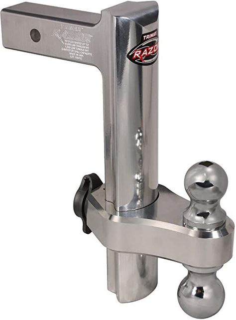 Trimax TRZ12AL 12" Premium Aluminum Adjustable Hitch with Dual Hitch Ball and T3 Receiver Lock Free Delivery