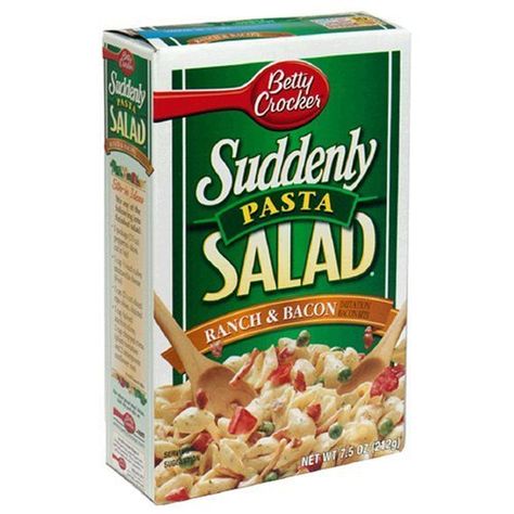 Suddenly Salad Ranch and Bacon Salad Recipe Bacon Pasta Salad Recipes, Suddenly Pasta Salad, Salad Ranch, Bacon Pasta Salad, Suddenly Salad, Classic Pasta Salad, Salad Box, Ranch Pasta Salad, Ranch Pasta