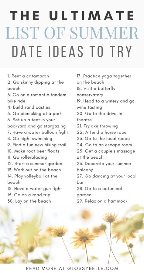 Summer To Do List With Boyfriend, East Date Ideas, Date Ideas Activity, Summer Couple Date Ideas, Date Ideas To Rekindle Relationship, Day Time Date Ideas, Fun Summer Dates, Country Date Night Ideas, Cute Small Date Ideas