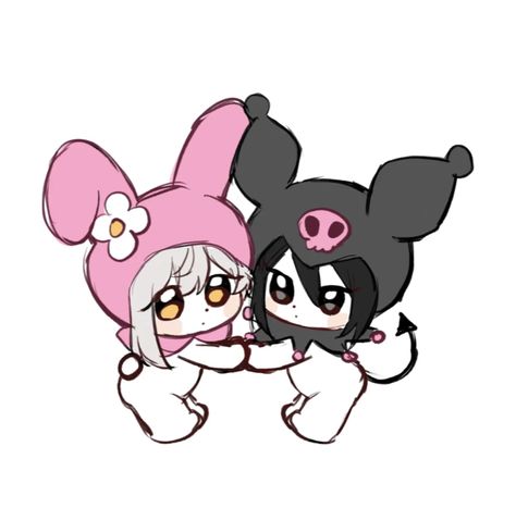 Kurumi And My Melody, My Melody And Kuromi Matching Pfp, Mymelody And Kuromi, My Melody And Kuromi Pfp, Hello Kitty And Kuromi, Kuromi Pfp, Kuromi And My Melody, My Melody And Kuromi, Melody And Kuromi