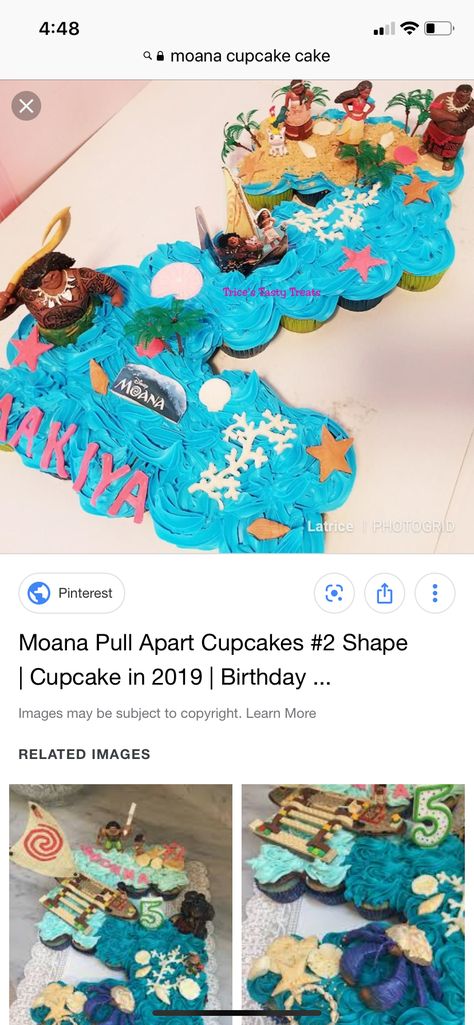 Moana Pull Apart Cupcakes, Moana Cupcake Cake Pull Apart, Moana Birthday Cupcake Ideas, Moana Cupcake Cake, Moana Birthday Cupcakes, Moana Cupcake Ideas, Moana Water, Moana Cupcakes, Moana Birthday Party Cake