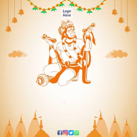 Hanuman Ji Invitation Template, Invitation Card Background, Happy Hanuman Jayanti, Hanuman Jayanti, Indian Wedding Invitation Cards, Hanuman Chalisa, Card Background, Indian Wedding Invitations, Invite Template