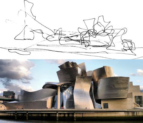 9 Things You Didn't Know about Frank Gehry ! - Arch2O.com Frank Gehry Sketch, Frank Gehry Architecture, Gehry Architecture, Guggenheim Museum Bilbao, Deconstructivism, Rem Koolhaas, Architecture Magazines, Famous Architects, Frank Gehry