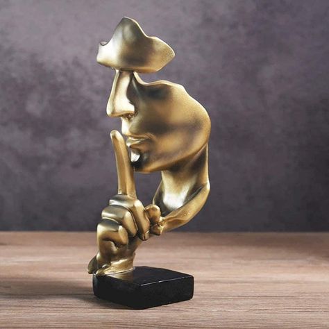 aboxoo Thinker Statue, Silence is Gold Abstract Art Figurine, Modern Home Resin Sculptures Decorative Objects Piano Desktop Decor for Creative Room Home, Office Study (Gold) Decorating Ideas For The Home Bedroom, Gold Statue, Living Room Tv Cabinet, Modern Office Decor, Resin Sculpture, Desktop Decor, Living Room Decor Modern, Gold Art, Abstract Sculpture