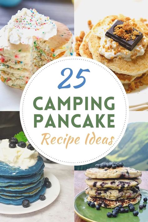 Camp Pancakes, Butterbeer Pancakes, Camping Pancakes, Rv Recipes, Outdoor Recipes, Camping Meal Planning, Camping Food List, Fast Breakfast, Yummy Pancake Recipe