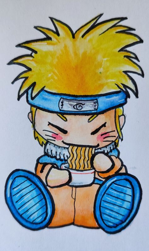 Naruto Uzumaki anime drawing using Ohuhu markers. Cute chibi drawing Anime Marker Drawings, Drawing Ideas Hair Hairstyles, Drawing Ideas Hair, Naruto Uzumaki Anime, Ohuhu Markers, Cool Pencil Drawings, Anime Drawing, Chibi Drawings, Marker Drawing